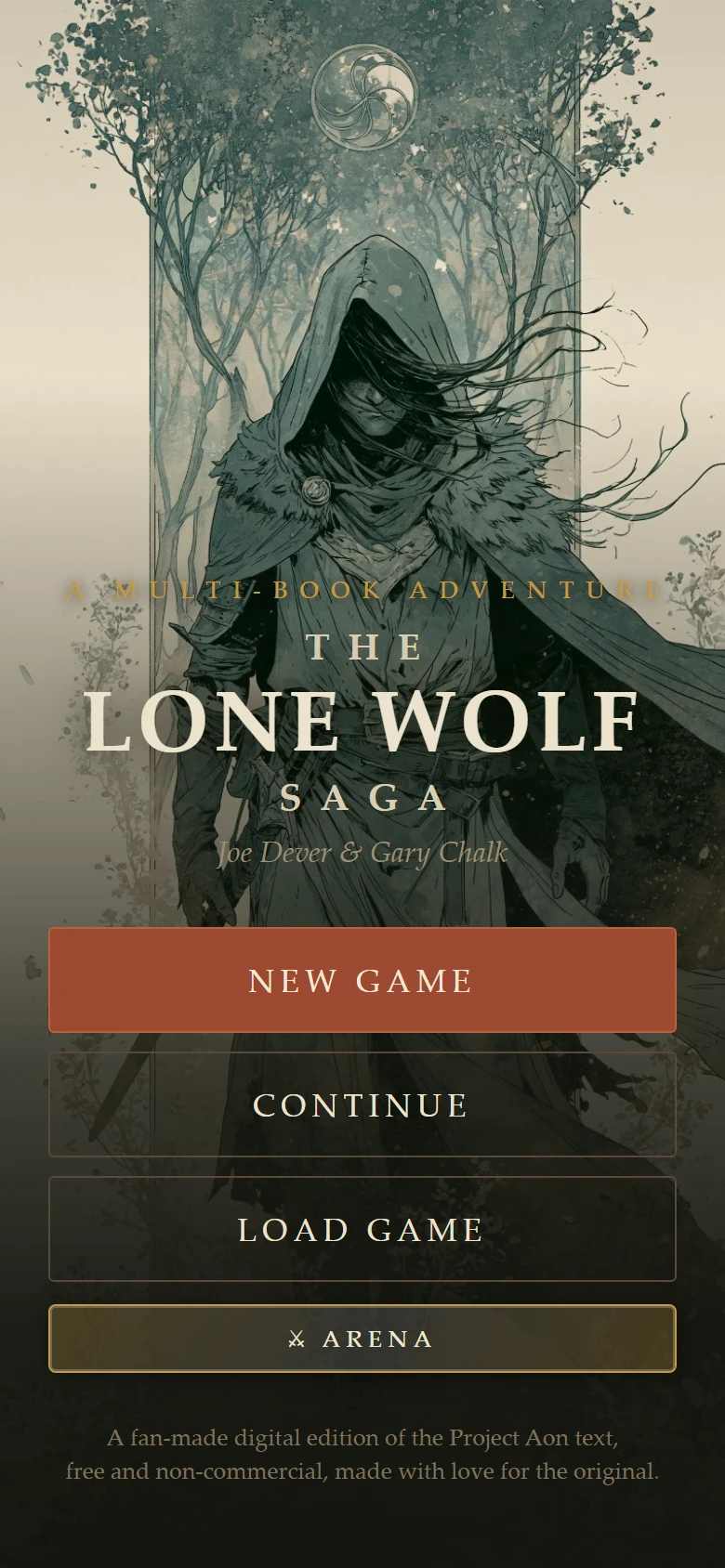 Title screen: The Lone Wolf Saga